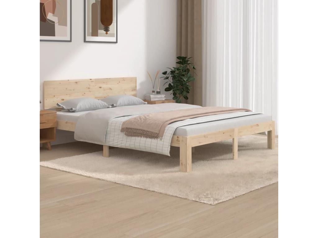 Bed frame Solid pine wood 140x190 cm