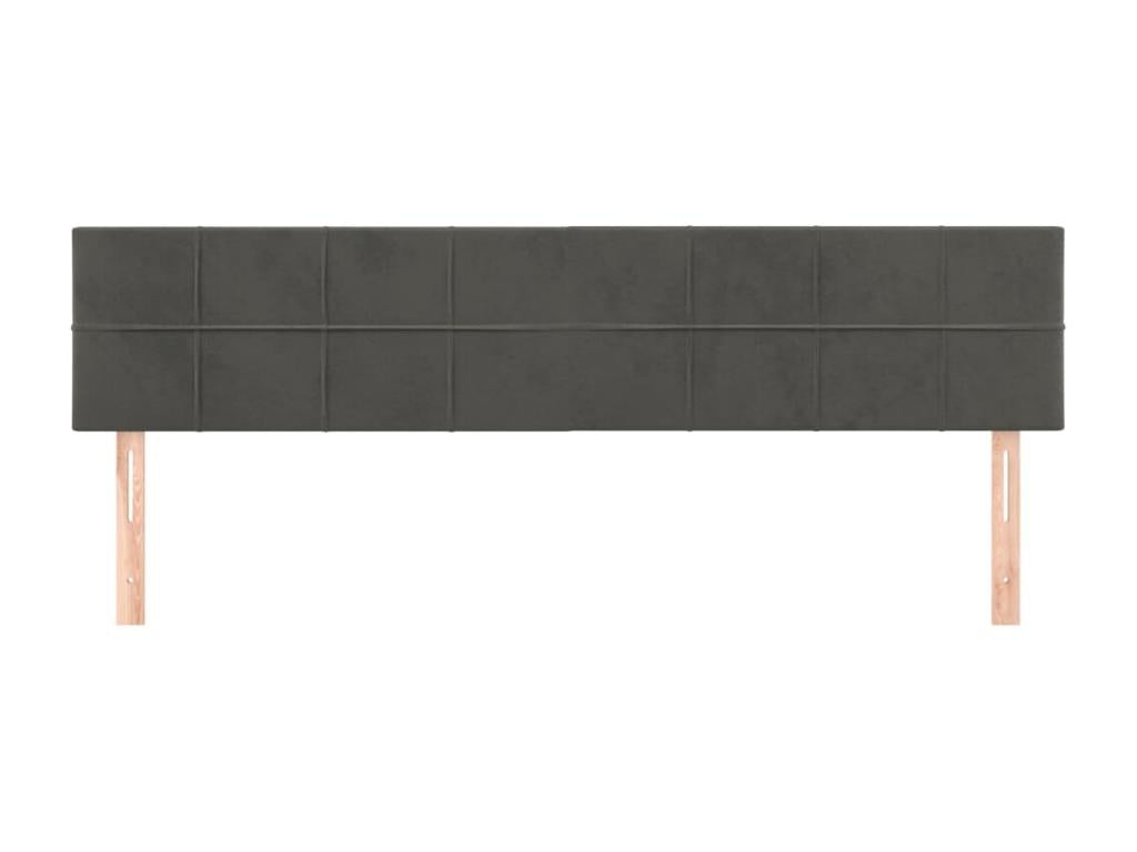 2-piece headboard set, dark grey, 80x5x78/88 cm, velvet