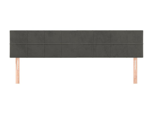2-piece headboard set, dark grey, 80x5x78/88 cm, velvet