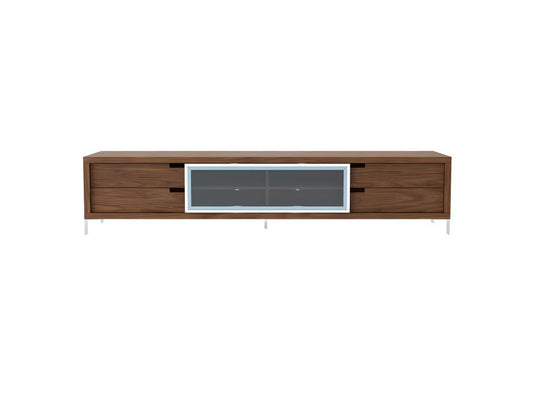TV stand in walnut and chrome-plated steel 3044 Homzora