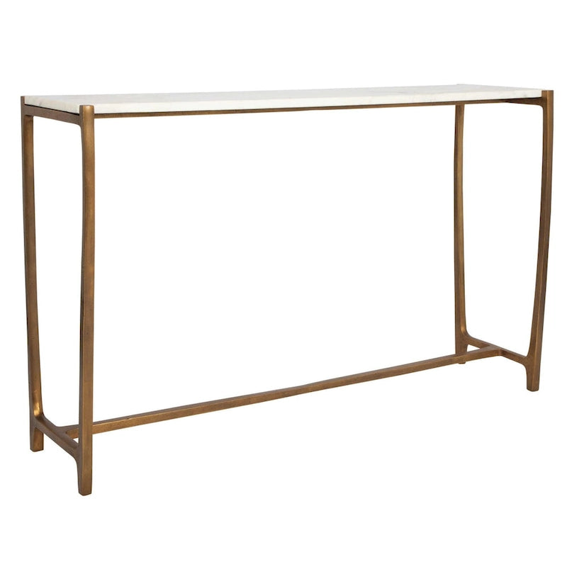 Affinity Marble Top Console Table - 47.25 - White and Gold