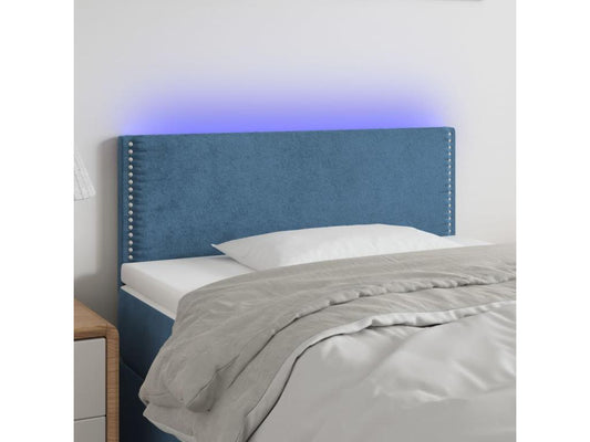 Dark Blue LED Headboard 100x5x78-88 Velvet