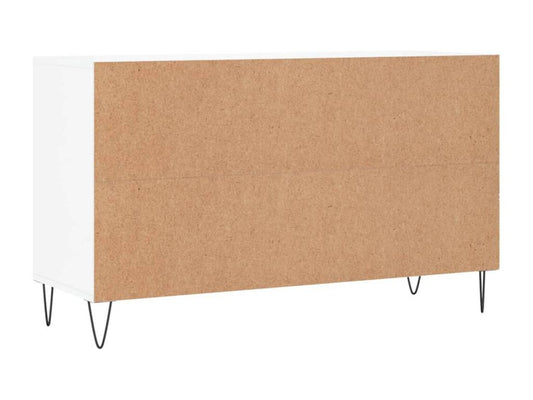 High-gloss white shoe cabinet, 102x36x60 cm, engineered wood