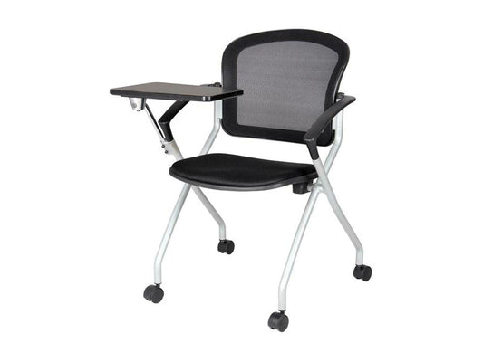 Kalgoorlie Office Chair, Waiting Room Chair with Armrest and Tablet, Ergonomic Waiting Chair, 61x49h84 cm, Black
