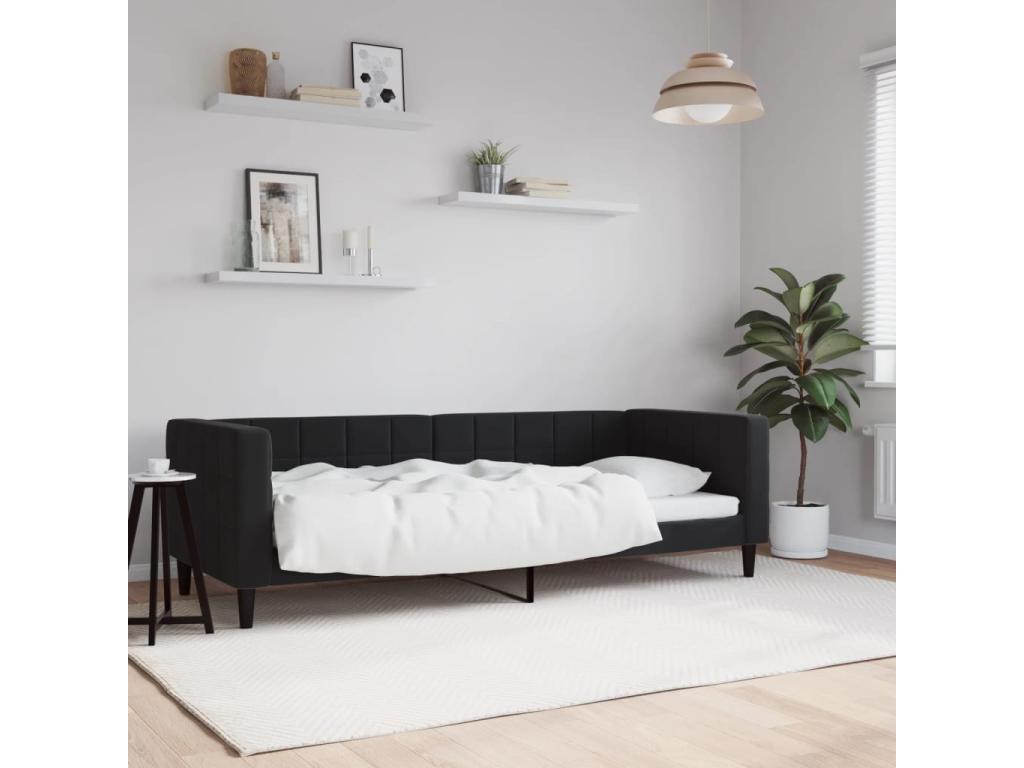 Black daybed 80x200 cm velvet