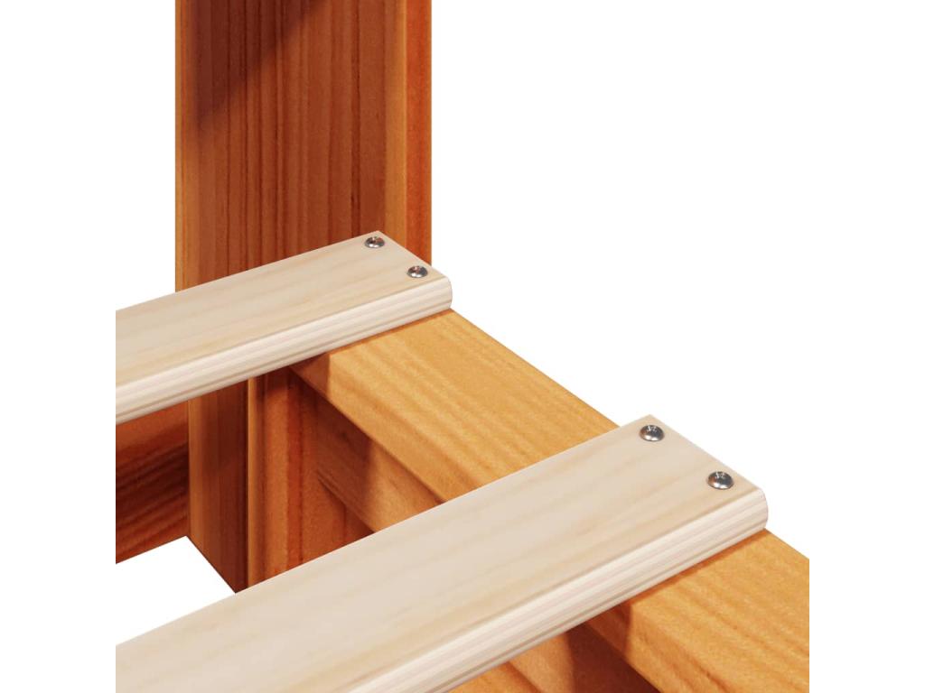 Bookshelf bed without mattress, brown wax finish, 75x190 cm, solid wood