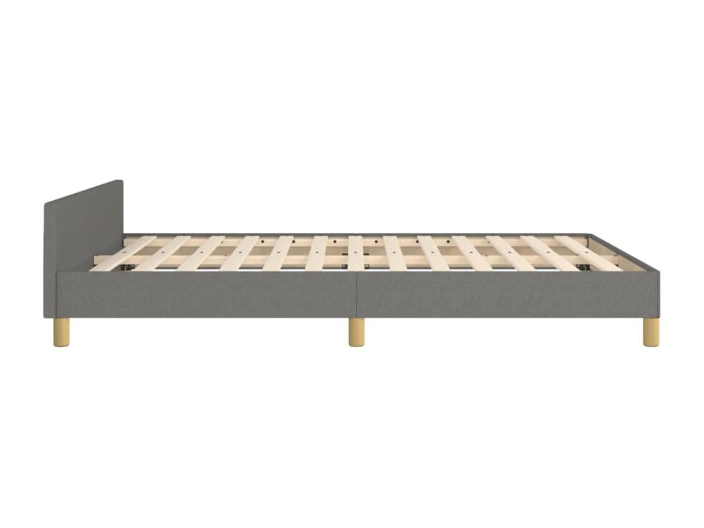 Bed frame with headboard, dark grey, 140x200 cm, fabric
