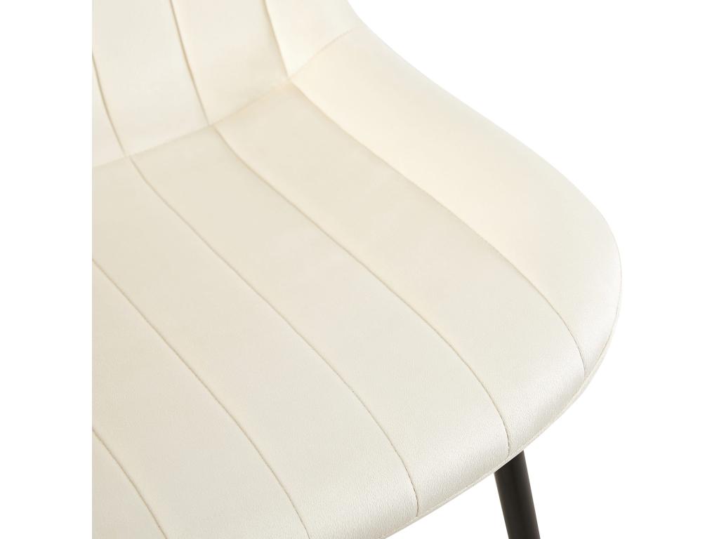 Dining chair - Velvet / White - Cream - Doucezen