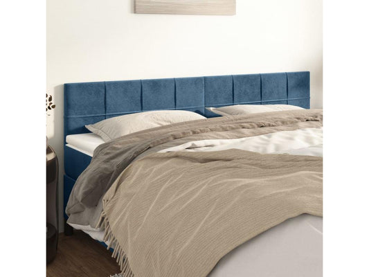2-piece headboard set, dark blue, 80x5x78/88 cm, velvet