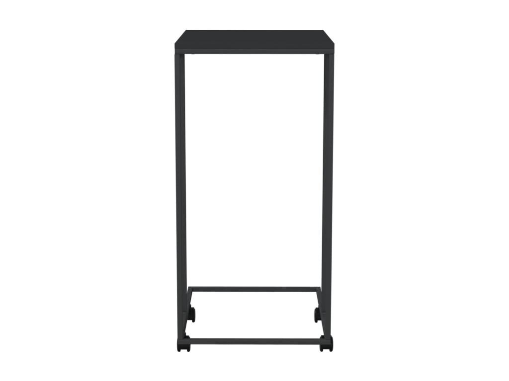 Side table with wheels, black, 40x30x63.5 cm, engineered wood
