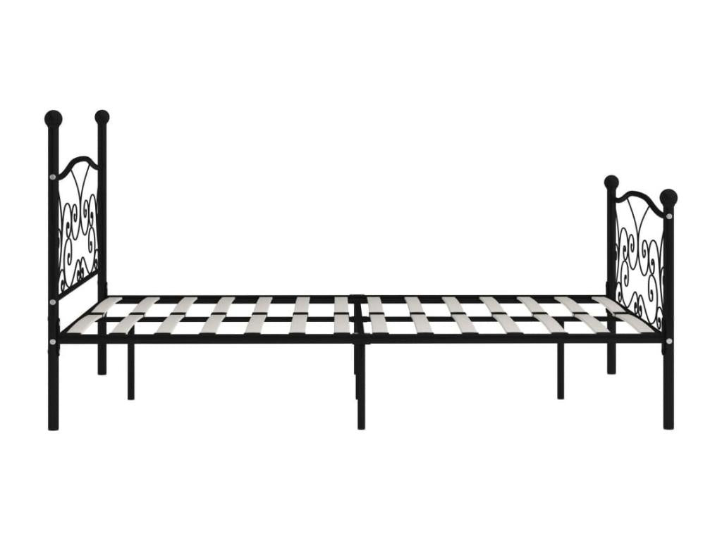 Homzora Black Metal Bed and Slatted Base 120x200