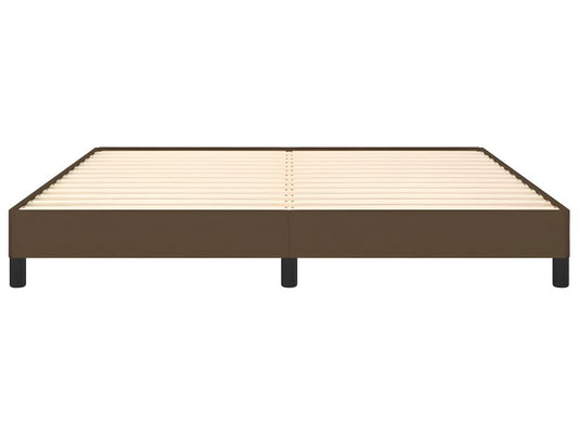 Dark brown bed frame without mattress, 160x200 cm, fabric