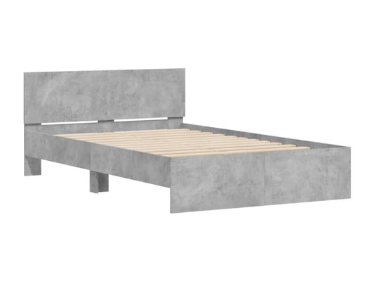 Bed frame with headboard, concrete grey, 135x190 cm