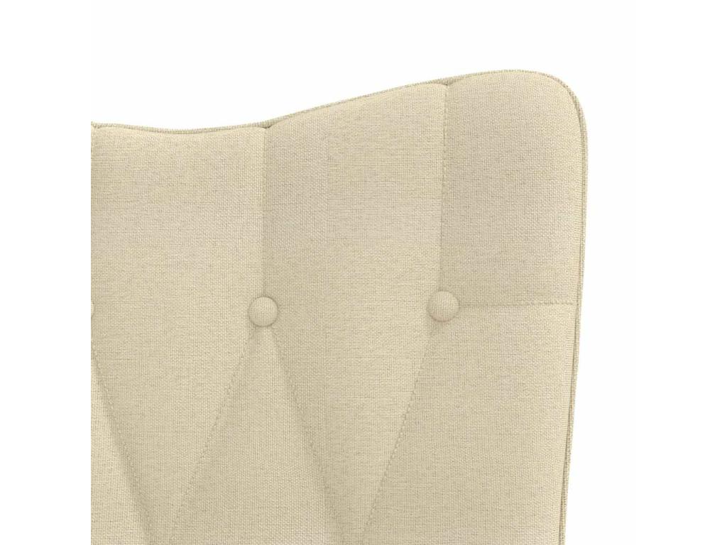Rocking chair with footrest, cream fabric