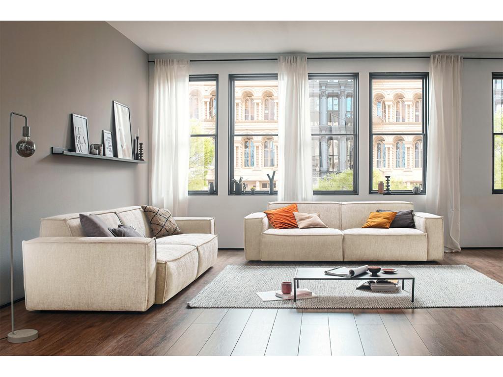 Sofa - beige woven fabric - Doucezen