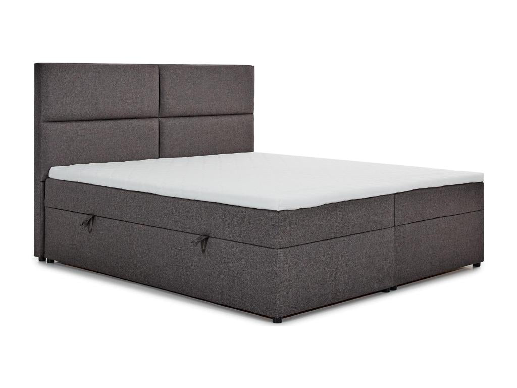 Homzora 180x200 Light Grey Velvet Upholstered Continental Bed