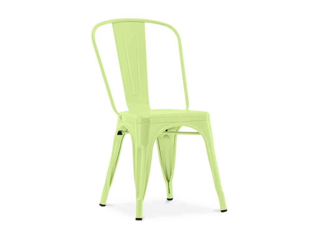 Industrial chair in reinforced polished steel, Meublita -- Pistachio Green