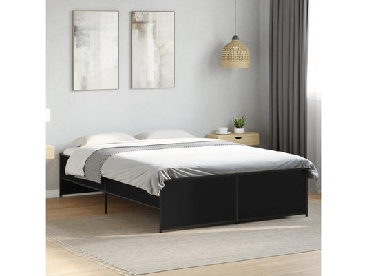 Black bed frame without mattress, 120x200 cm