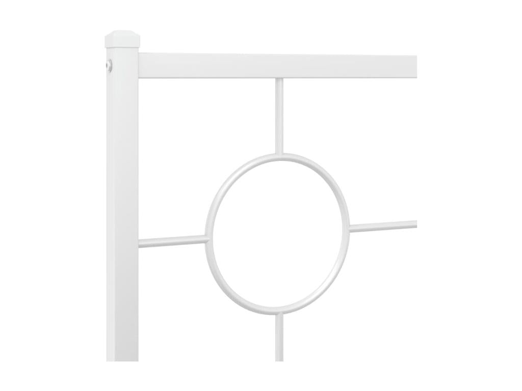 Metal bed frame with headboard and footboard, white, 107x203
