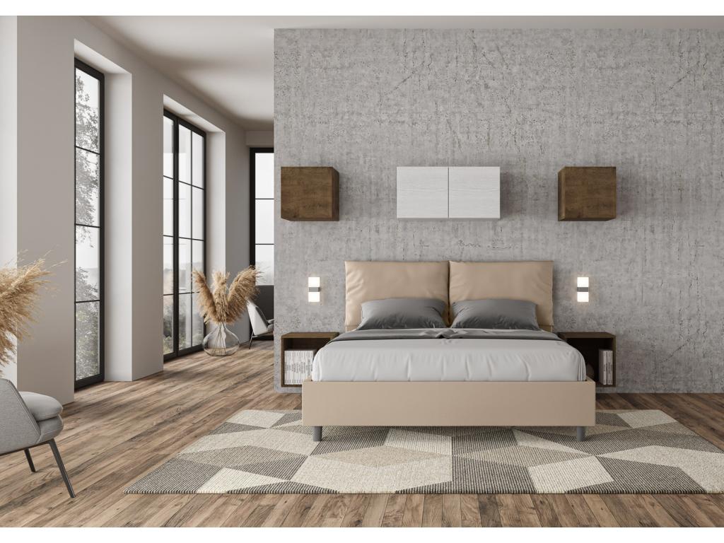 Homzora 160x210 Upholstered Storage Bed in Faux Leather