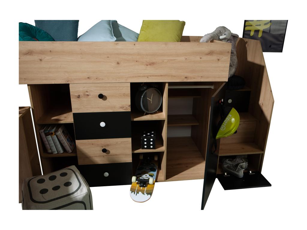 SMART 3P Bunk Bed 248.5/123/93 Homzora/black