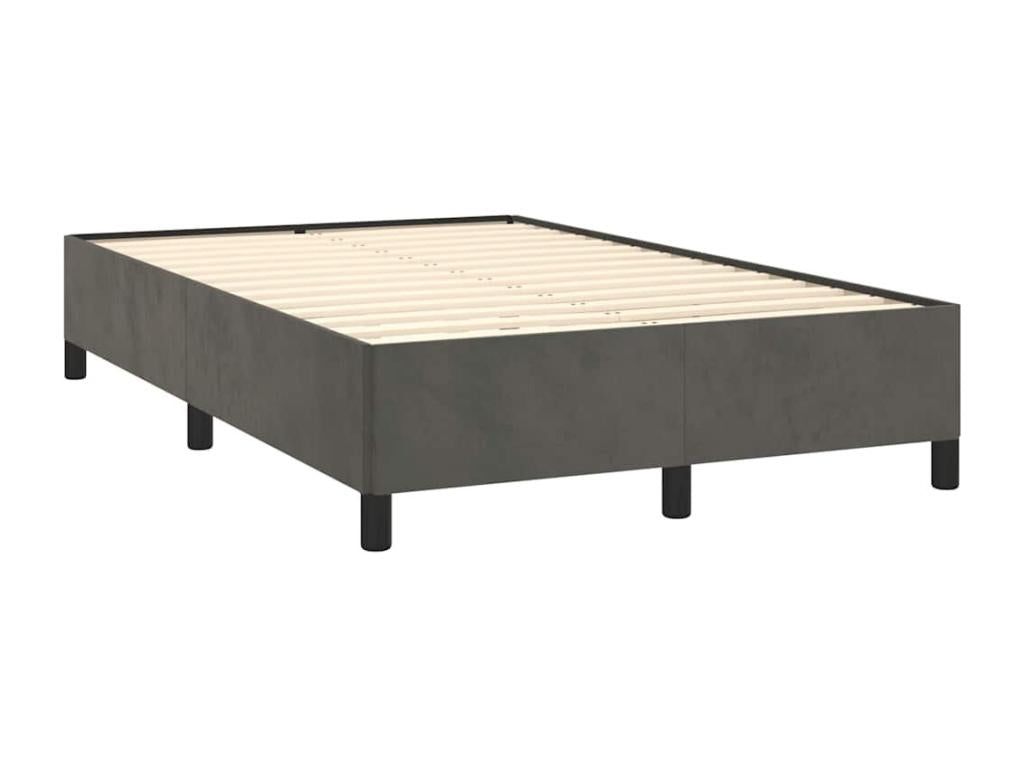 Homzora bed base and dark grey 120x190cm velvet mattress