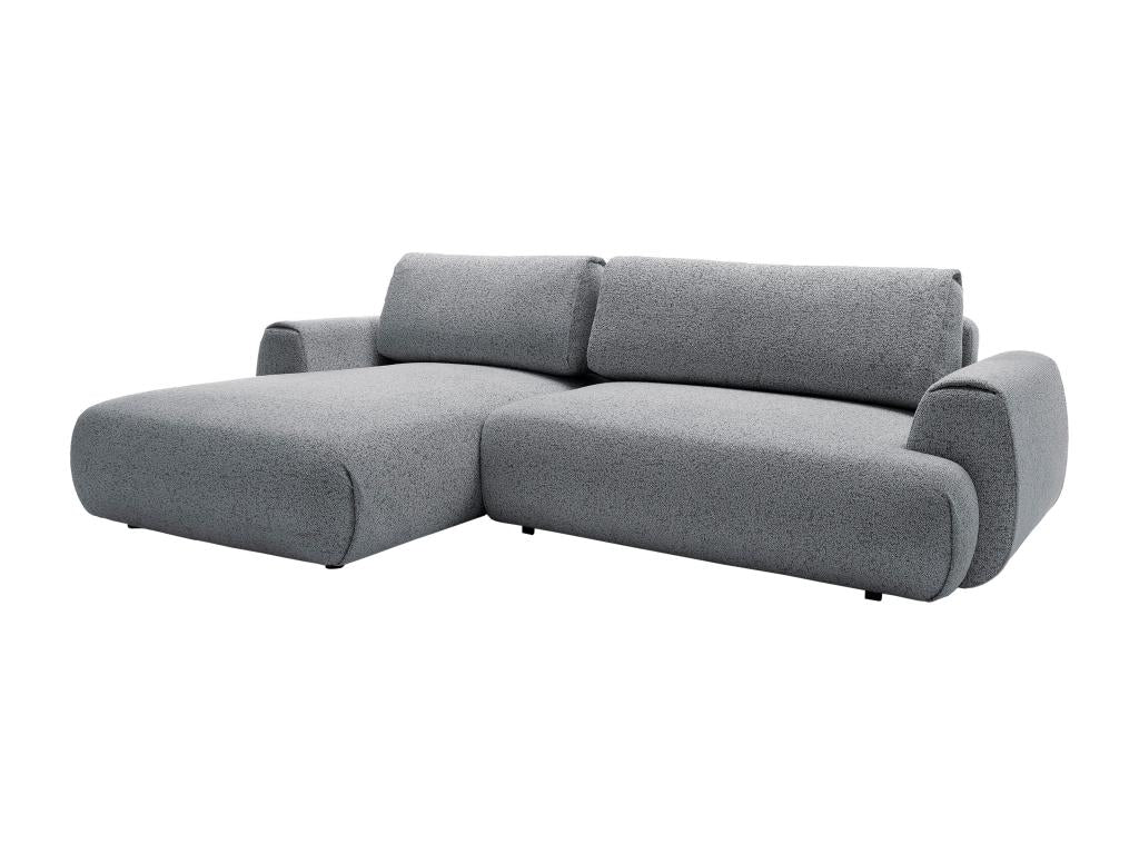 Doucezen Left-Hand Corner Sofa Bed in Textured Grey Fabric