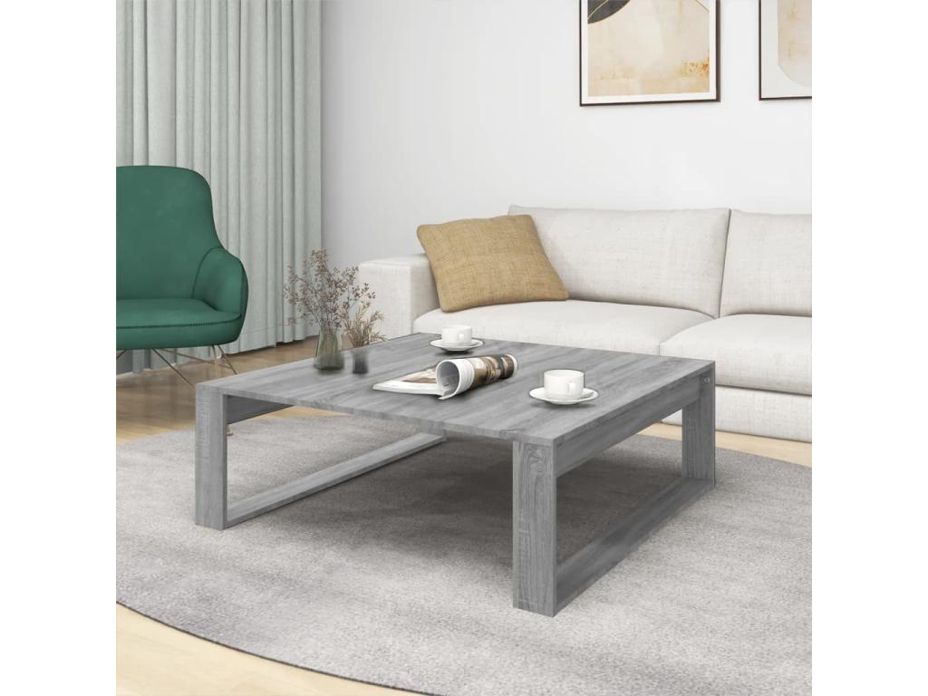 Homzora coffee table, grey, 100x100x35 cm, engineered wood