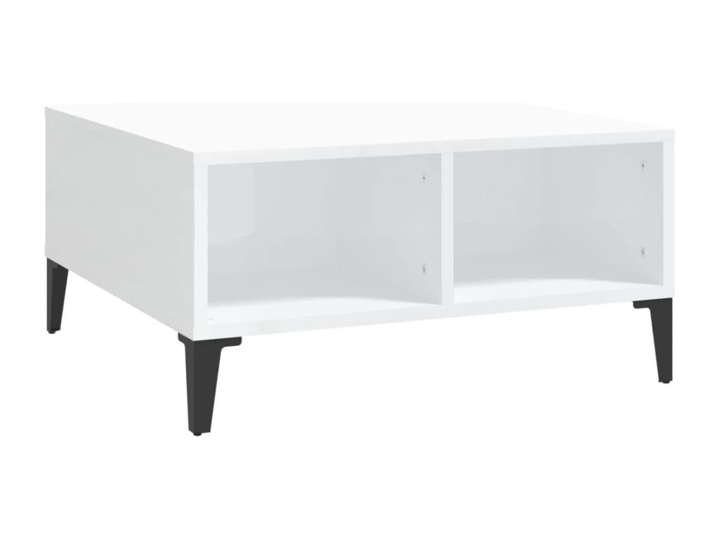 Coffee table, glossy white, 60x60x30 cm, chipboard