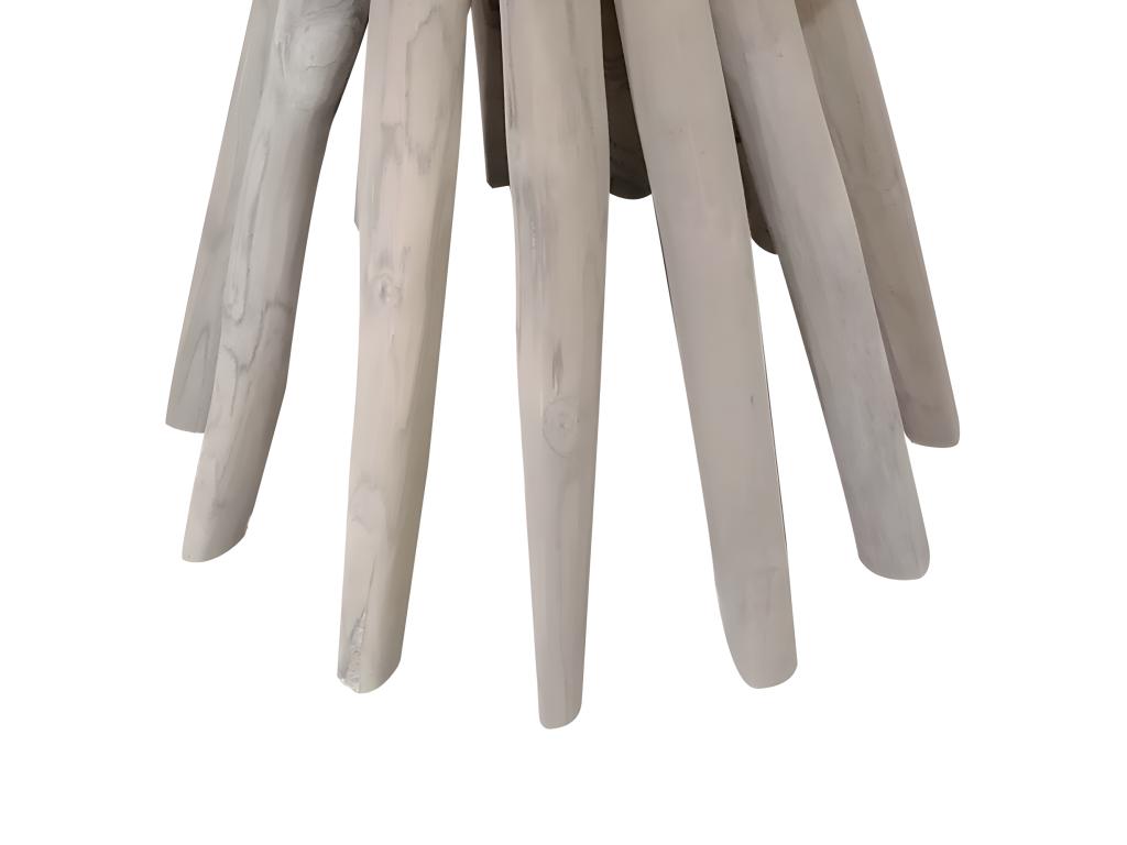 End table with top and legs in grey teak wood - Homzora