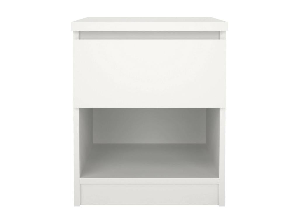 Homzora Bedside Table, Low Chest of Drawers, Nightstand, Bedside Shelf, 40x40 h50 cm, White