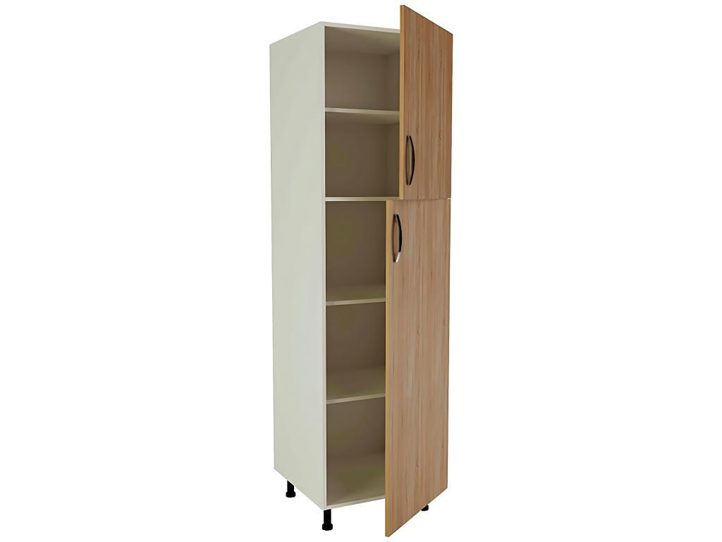 Meublita 2-door kitchen column cabinet in oak finish - Height 200 x Length 60 x Depth 58 cm