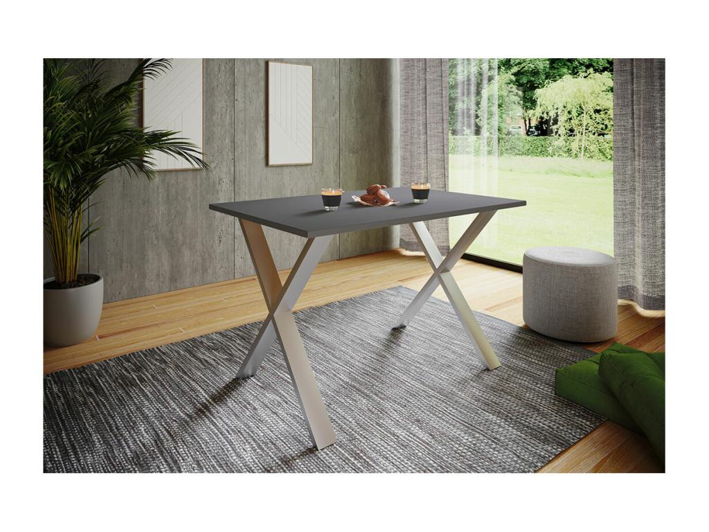 Doucezen dining table 80x80 anthracite silver color.