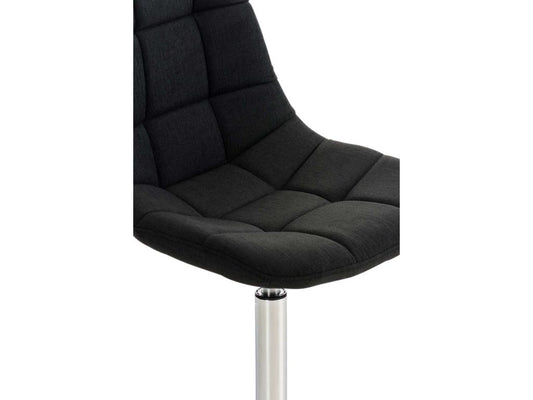 Set of 2 Office Chairs - Fabric / Chrome Metal - Black - Doucezen