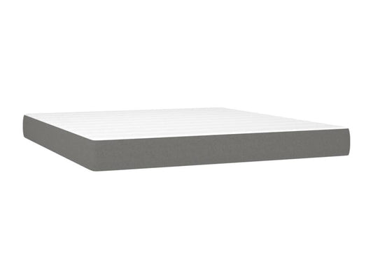 Upholstered bed base with mattress, dark grey, 180x200cm, fabric