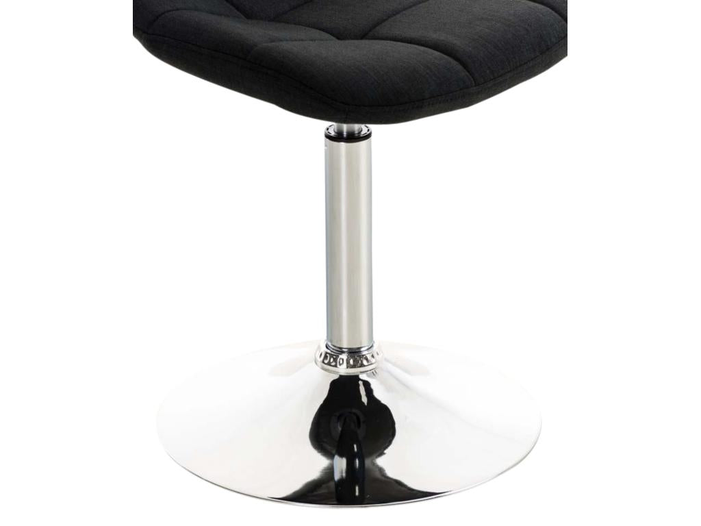 Set of 2 Office Chairs - Fabric / Chrome Metal - Black - Doucezen