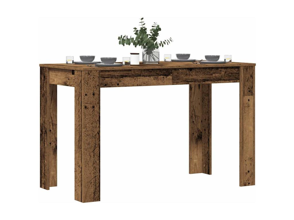 Dining table in aged wood, 120x60x76 cm, engineered wood