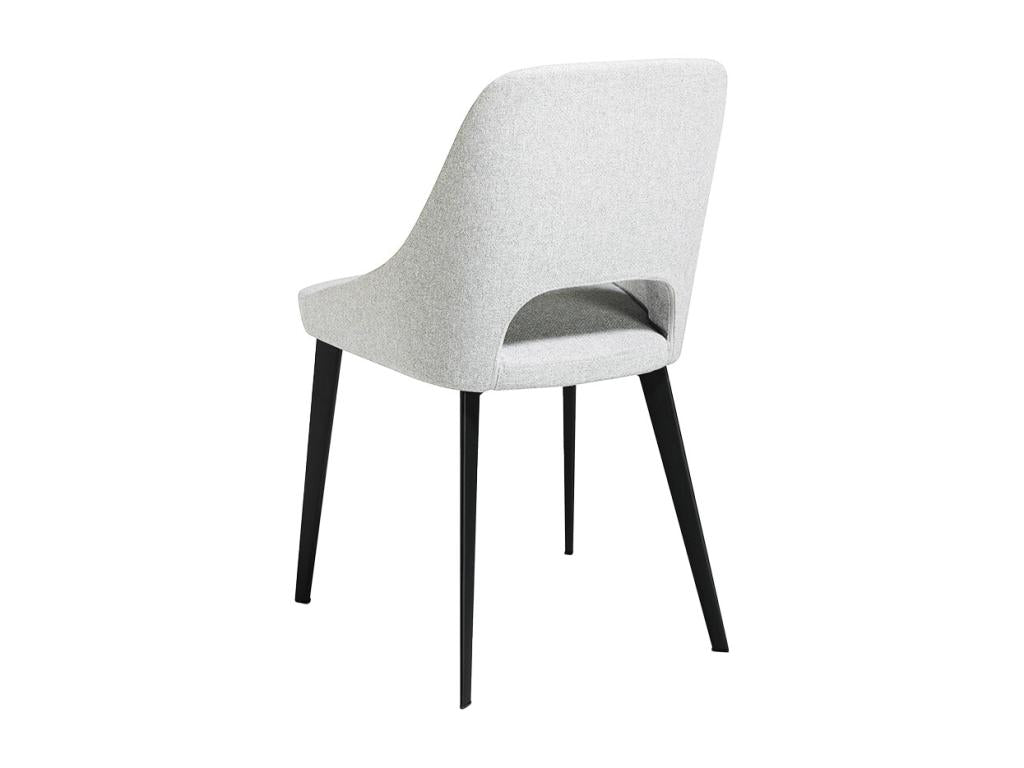 Doucezen white fabric chair with black steel legs - Set of 2 - Doucezen Color 16