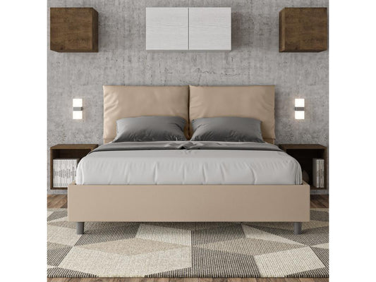 Homzora 160x210 Upholstered Storage Bed in Faux Leather