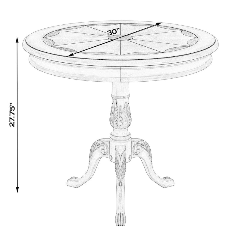Butler Traditional Round Wooden Pedestal Table in Plantation Cherry Finish - Dark Brown