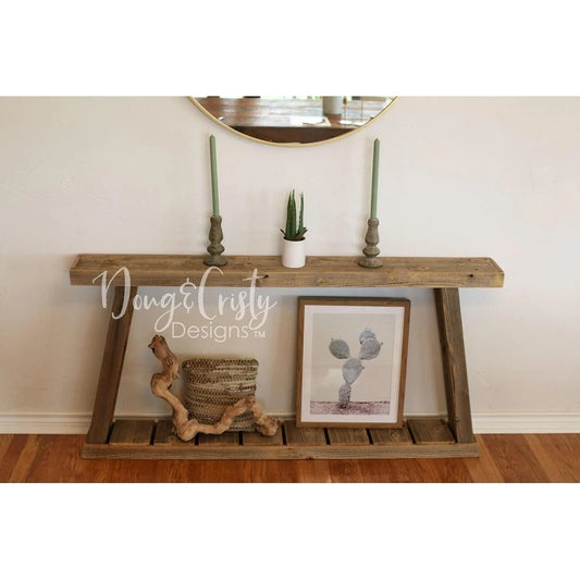 60 Natural A-Frame Console Table