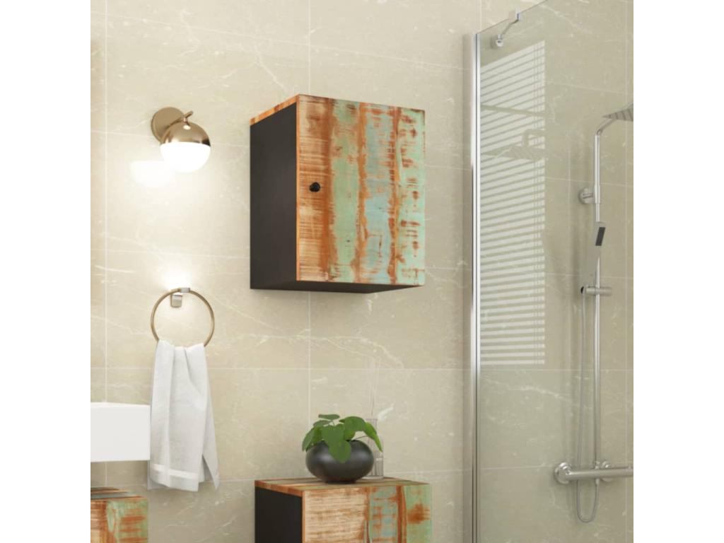 Wall-mounted bathroom cabinet 38x33x48 reclaimed wood