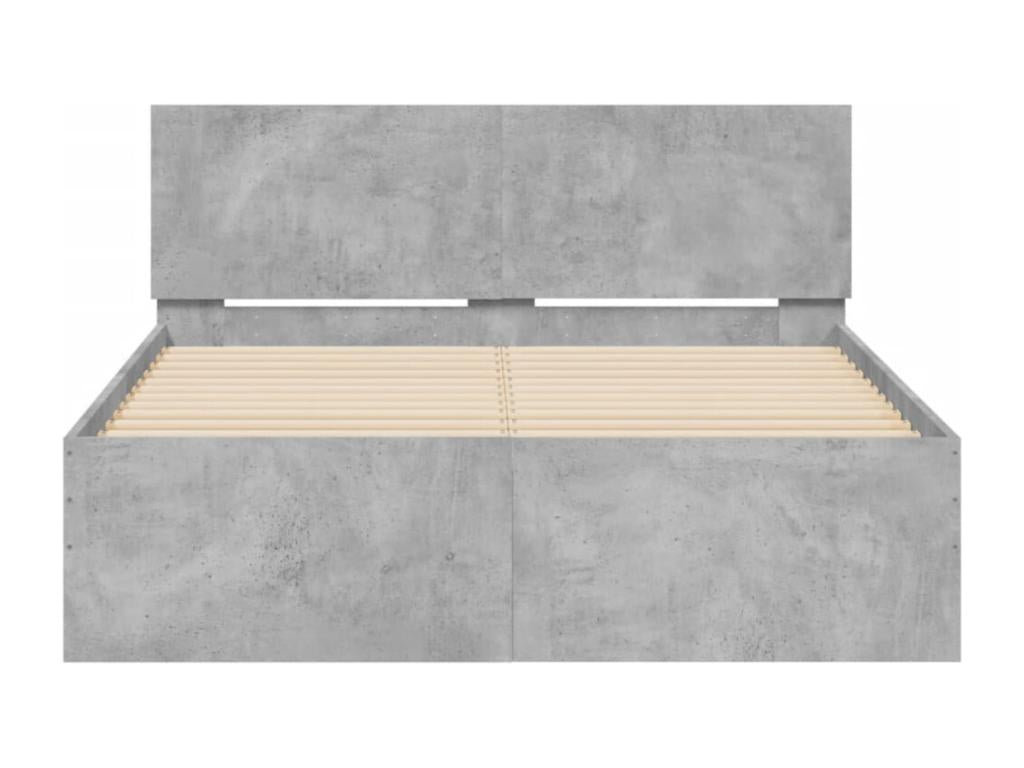Bed frame with headboard, concrete grey, 135x190 cm