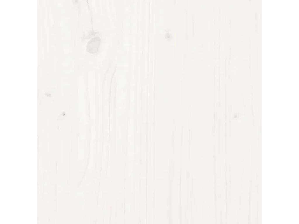 White bed frame without mattress, 135x190 cm, solid wood