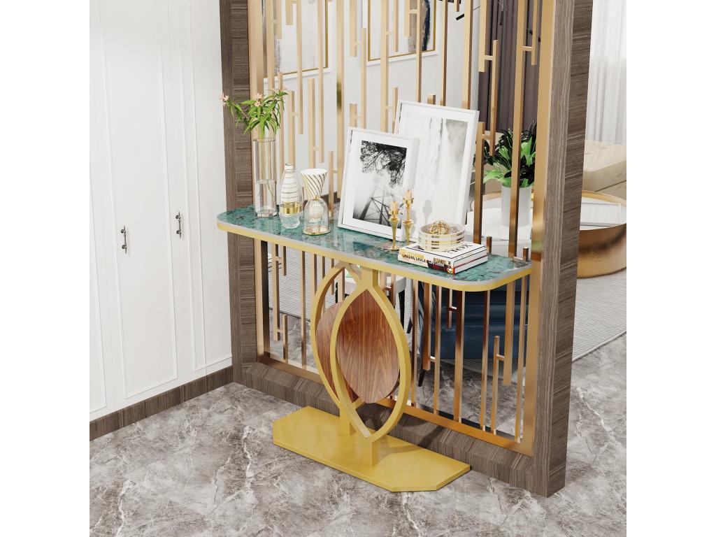Gold marble console table/entrance furniture for hallway/living room, 120x30x78cm