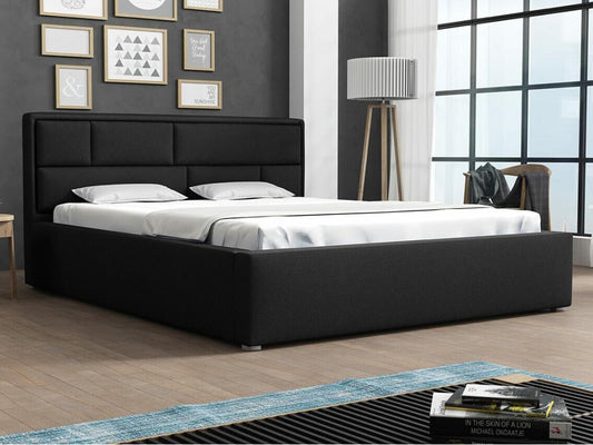 Doucezen 104 Unique Black Bed 120x200 Upholstered Slatted Base to Doucezen 140x223x93cm