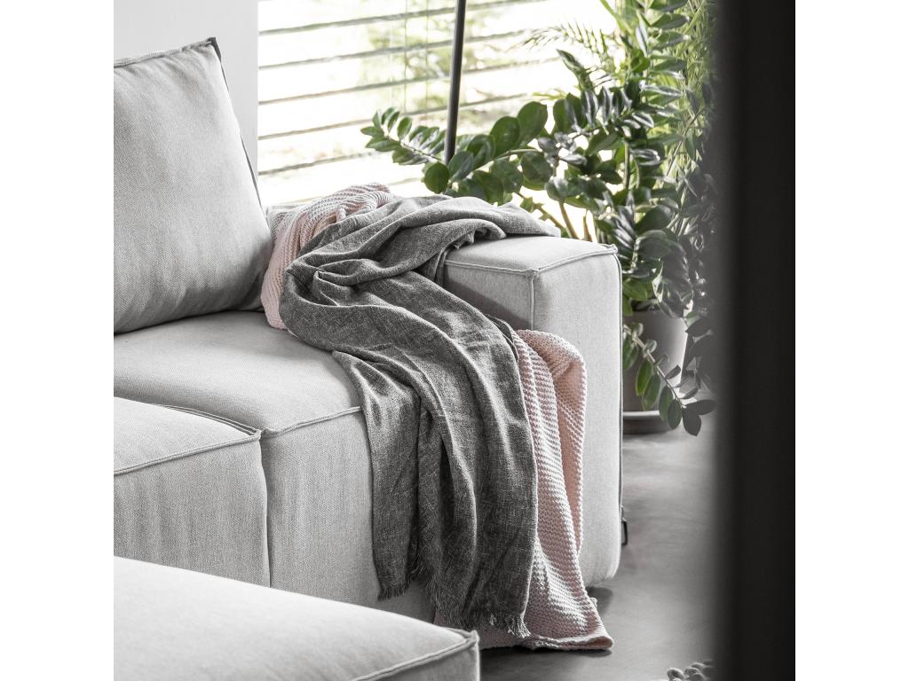 Homzora 302cm Modern Left-Hand Corner Sofa Bed in Dark Brown Fabric