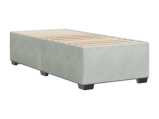 Light grey velvet bed frame (mattress not included) 90x190 cm