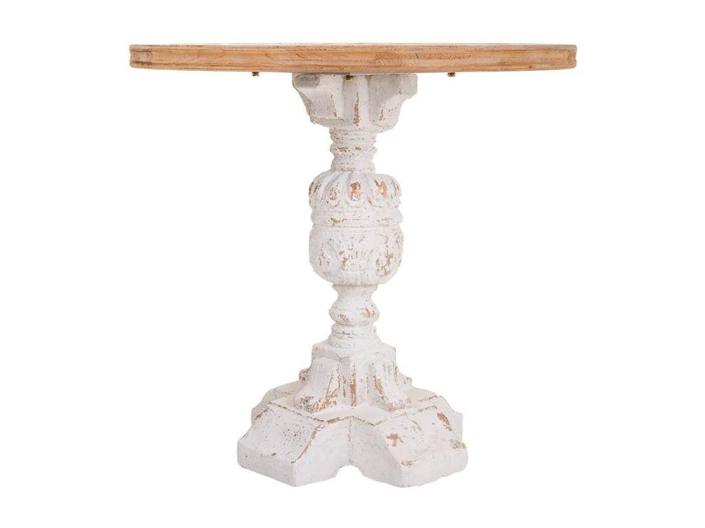 Carved wooden table 80x80x79