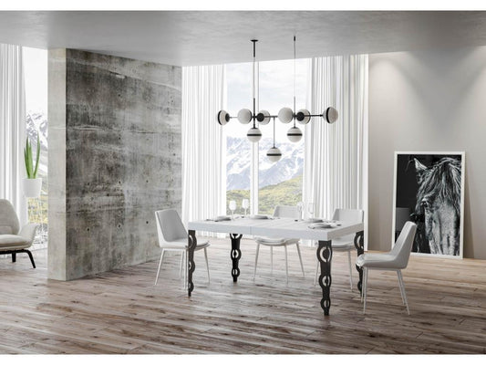 Extendable table 90x180/284 cm Karamay White Ash with Anthracite frame